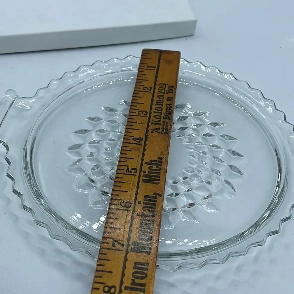 Vintage Jeanette Glass tidbit tray in Cube/Cubist pattern.